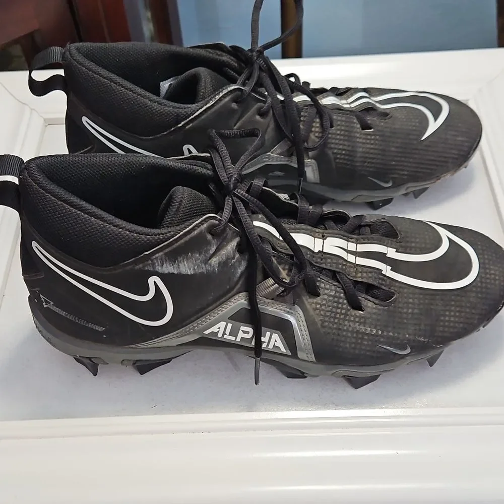 Nike Men's Alpha 3 Menace Black Football Cleats Size 10